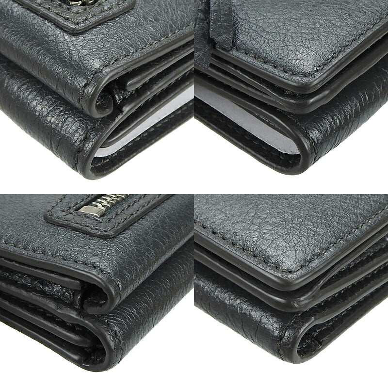 Top Quality Balenciaga Leather Tri-fold Wallet Gray