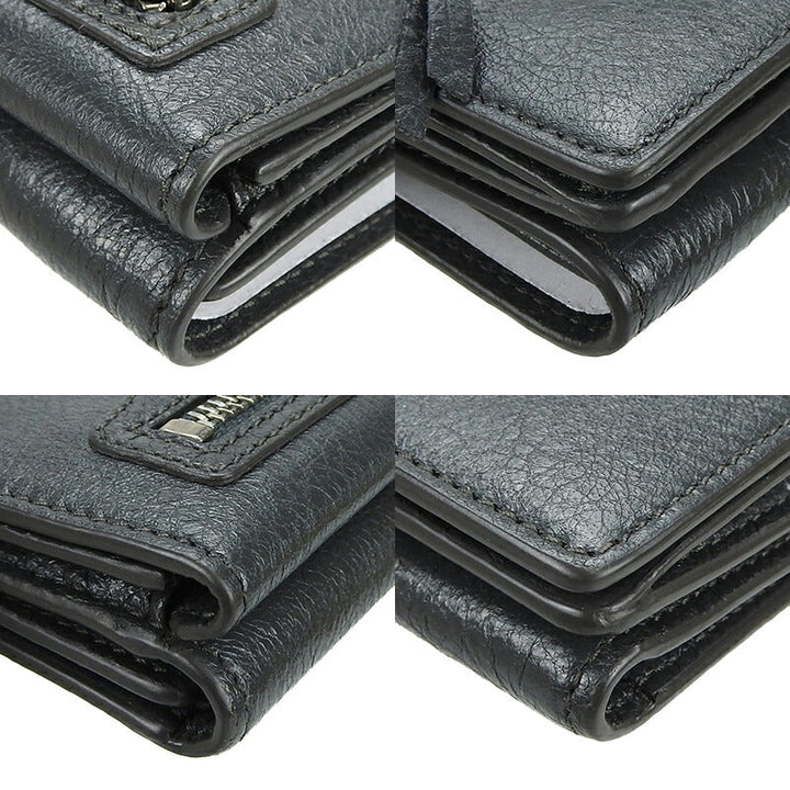 Top Quality Balenciaga Leather Tri-fold Wallet Gray
