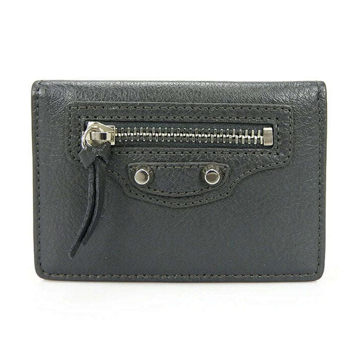 Top Quality Balenciaga Leather Tri-fold Wallet Gray