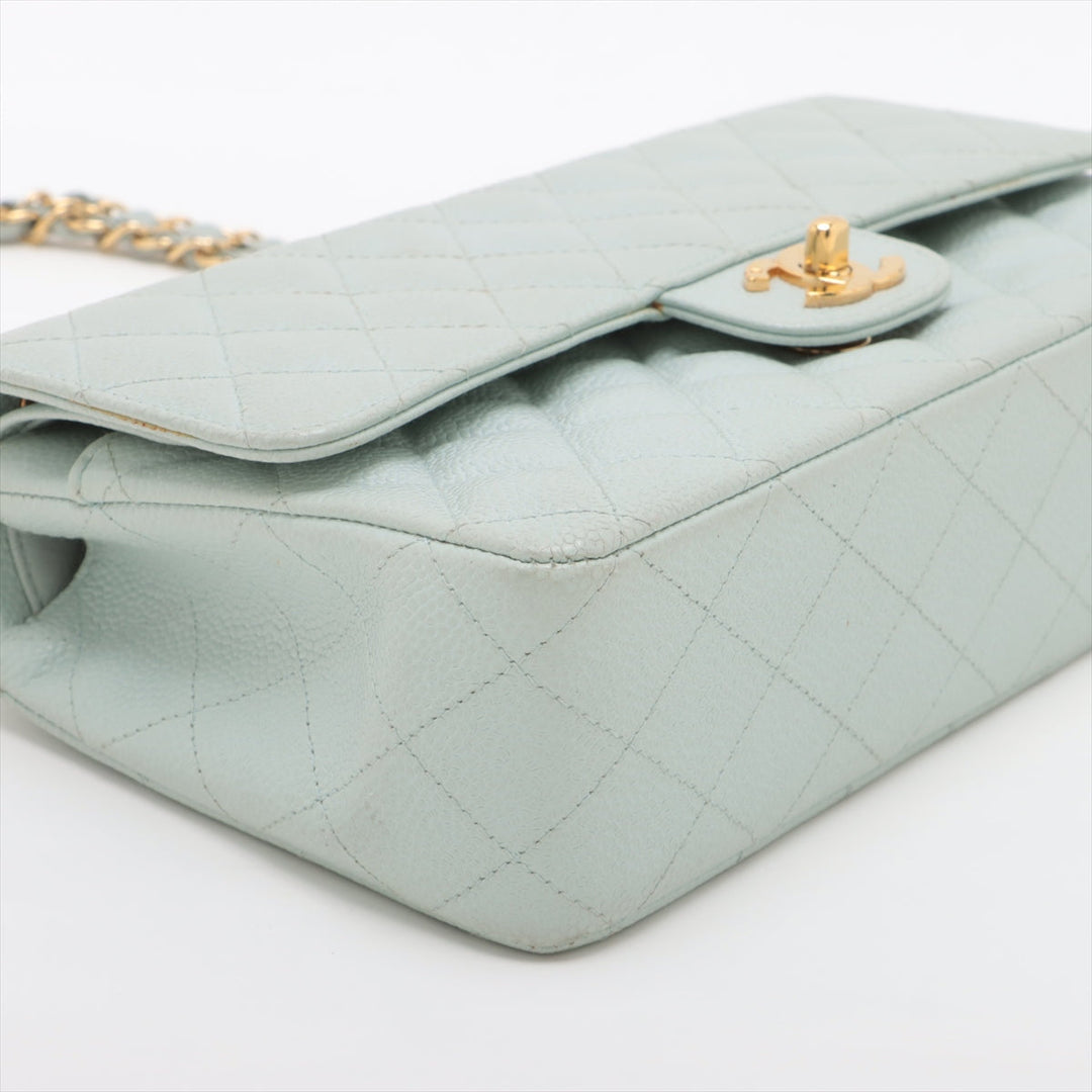 Top Quality Chanel Matrasse 25 Caviar S Double Flap Double Chain Bag Blue G  7th A01112