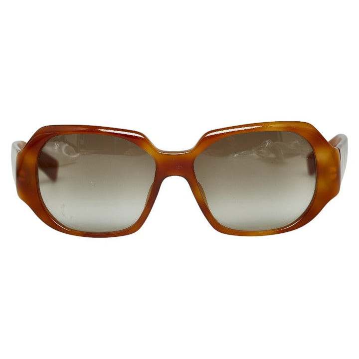 Louis Vuitton Monogram Obsession Curly Grading Lens Sun Glasses Z0028W Brown Gold Plastic  Louis Vuitton