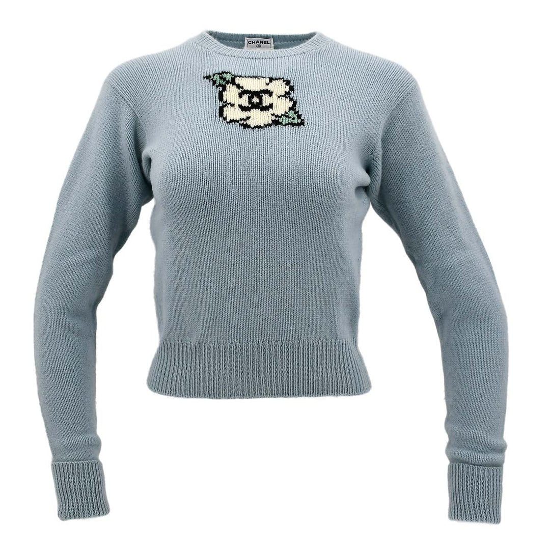 Top Quality Chanel Fall 1995 intarsia Camelia jumper #40
