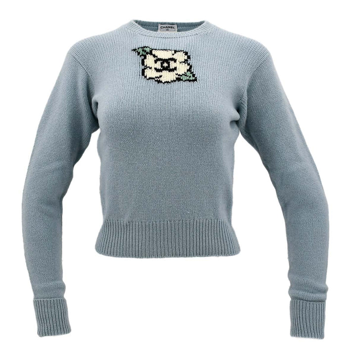 Top Quality Chanel Fall 1995 intarsia Camelia jumper #40