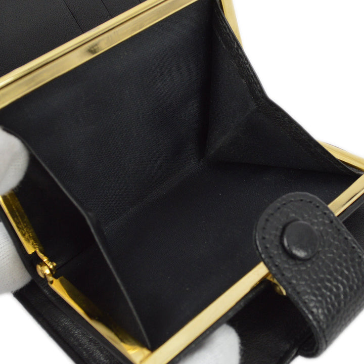 Top Quality Chanel 1996-1997  Black Caviar Bifold Wallet Purse