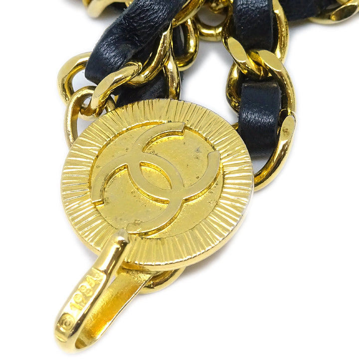 Top Quality Chanel Medallion Chain Belt Black 1984 Small New
