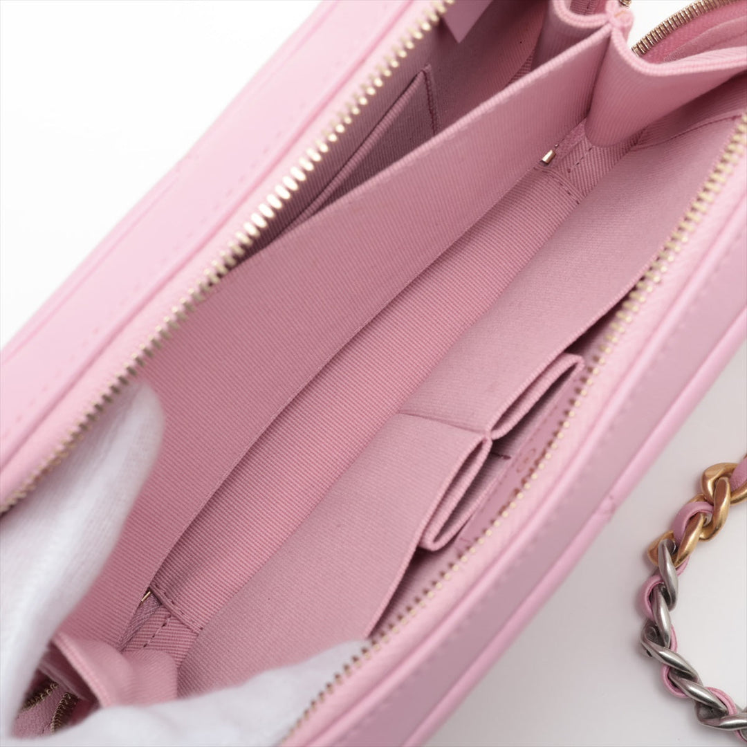 Top Quality Chanel 19  Chain Shoulder Bag Pink G x Silver Gold AP2728