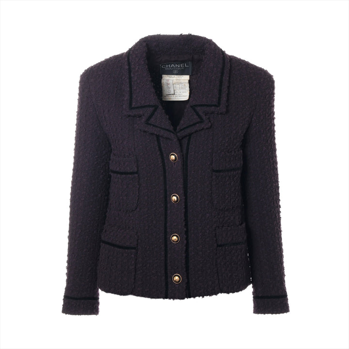 Top Quality Chanel Coconut Button 93A Wool  Alpacca Jacket 34  Pearl P02242 Twid Handcuff