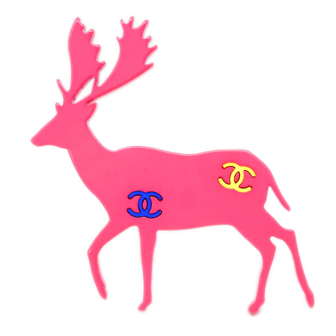 Top Quality Chanel Deer Brooch Pin Pink 01A