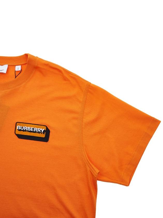 Burberry Logo Applique Short Sleeve T-Shirt Orange