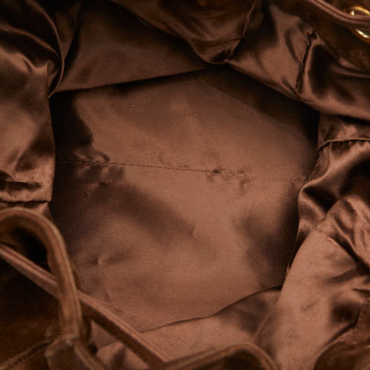 Top Quality Chanel Coco Close Chain Shoulder Bag Brown Suede  Chanel