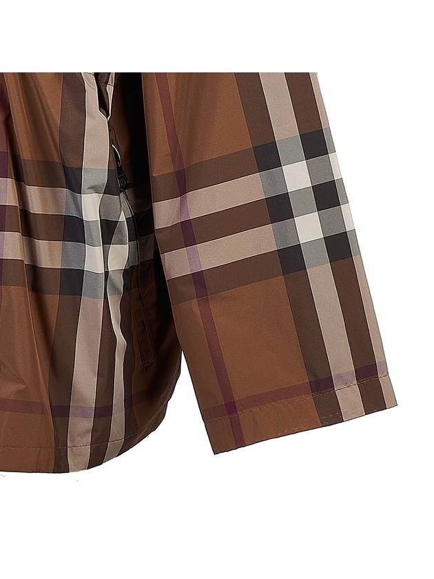 Burberry Check Hooded Jacket Dark Birch Brown