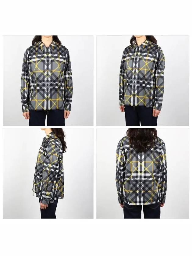 Burberry Mix Check Long Sleeve Shirt Grey