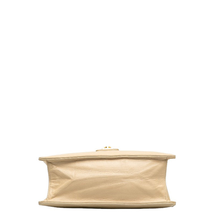 Top Quality Chanel Vintage Flap Shoulder Bag Lambskin Beige Ladies