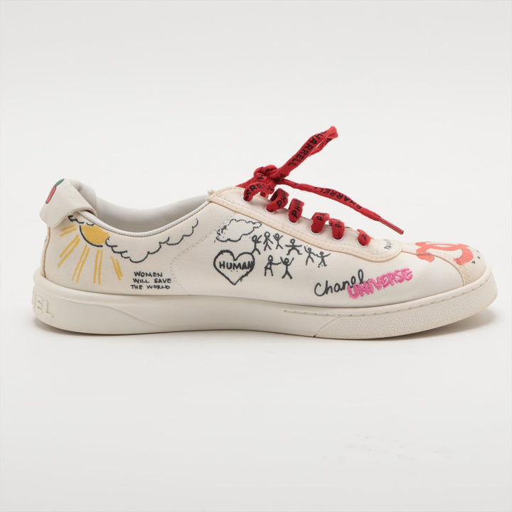 Top Quality Chanel Coco Canvas  Leather Trainers 44 Men White G34878