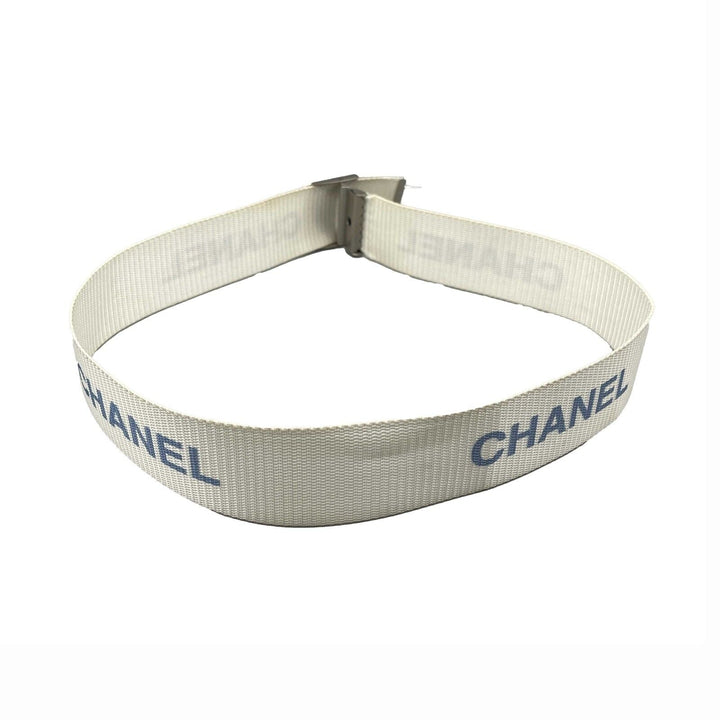 Chanel - Vintage 99S 1999 Logo Adjustable Nylon Web - White - XS/S - Belt