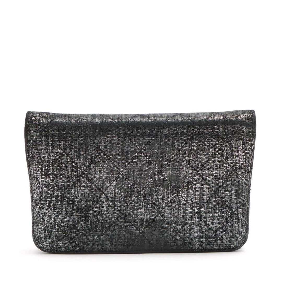 Top Quality Chanel Matrasse  Canvas Chain Wallet Black Silver Gold  19th