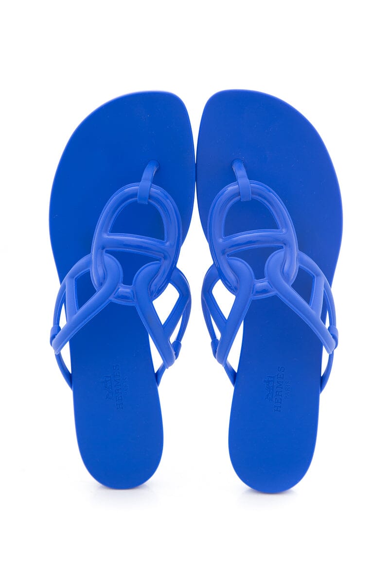 Hermès Blue Egerie Sandals SZ 40