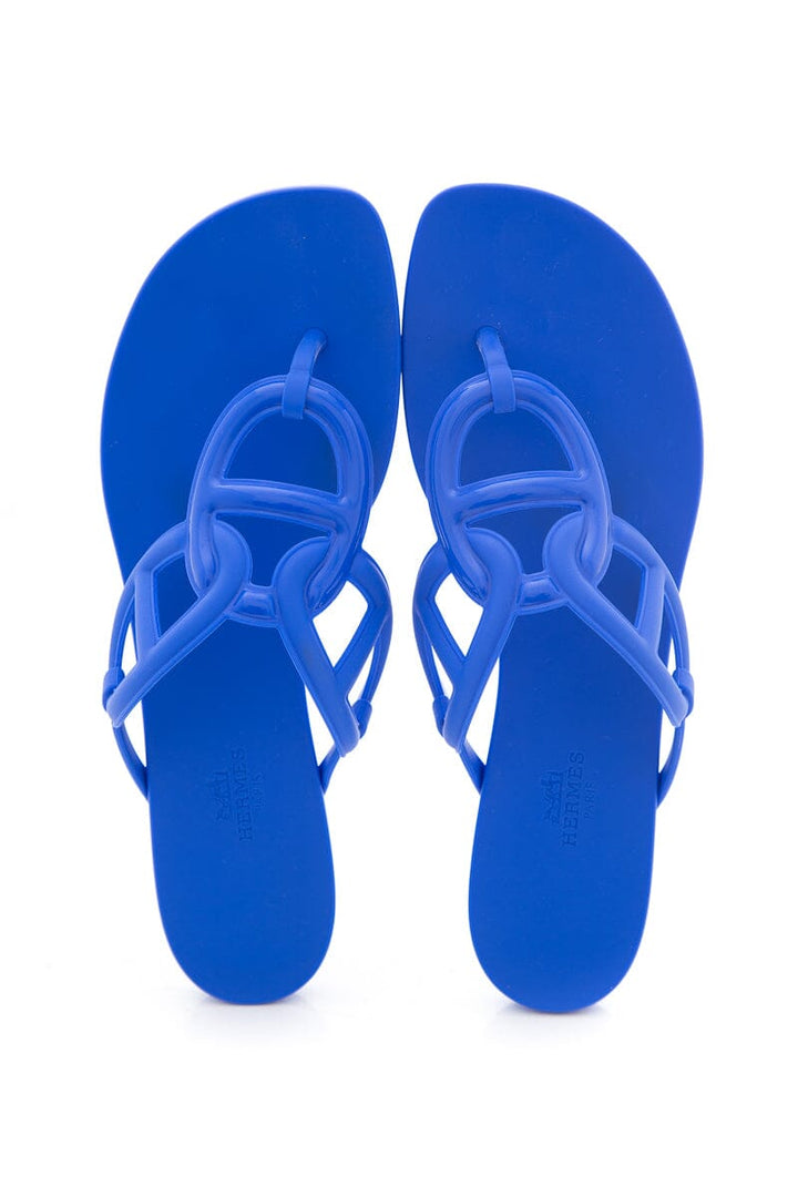 Hermès Blue Egerie Sandals SZ 40