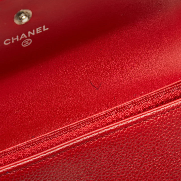 Top Quality Chanel Cocomark Long Wallet Red Caviar   Chanel