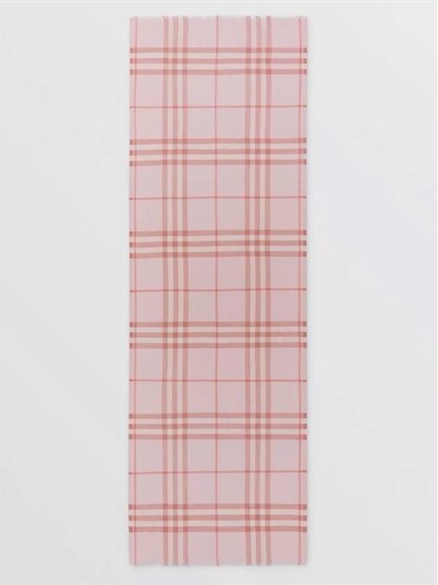 Burberry Check Pattern Wool Muffler Pink