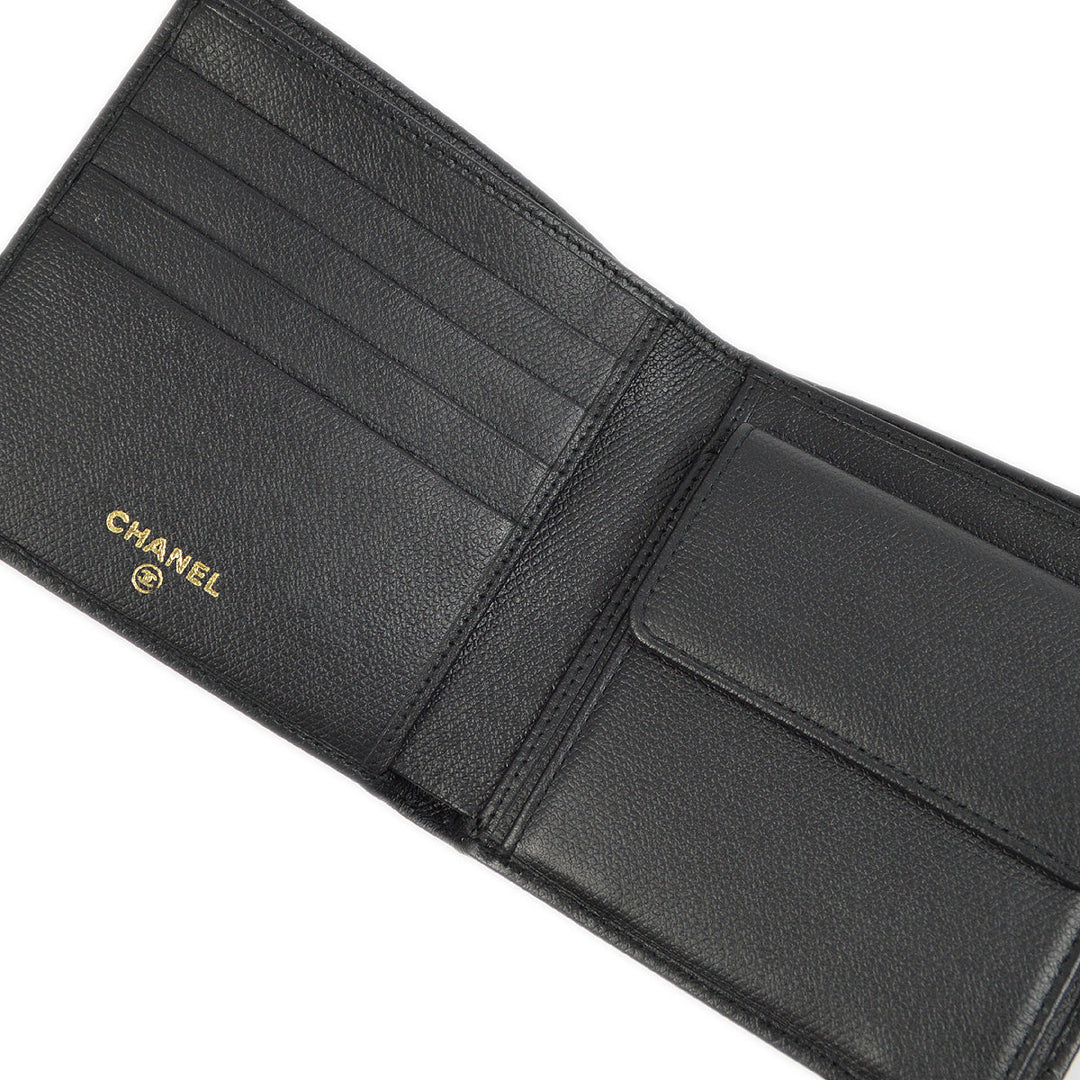 Top Quality Chanel Bifold Wallet Purse Black Caviar