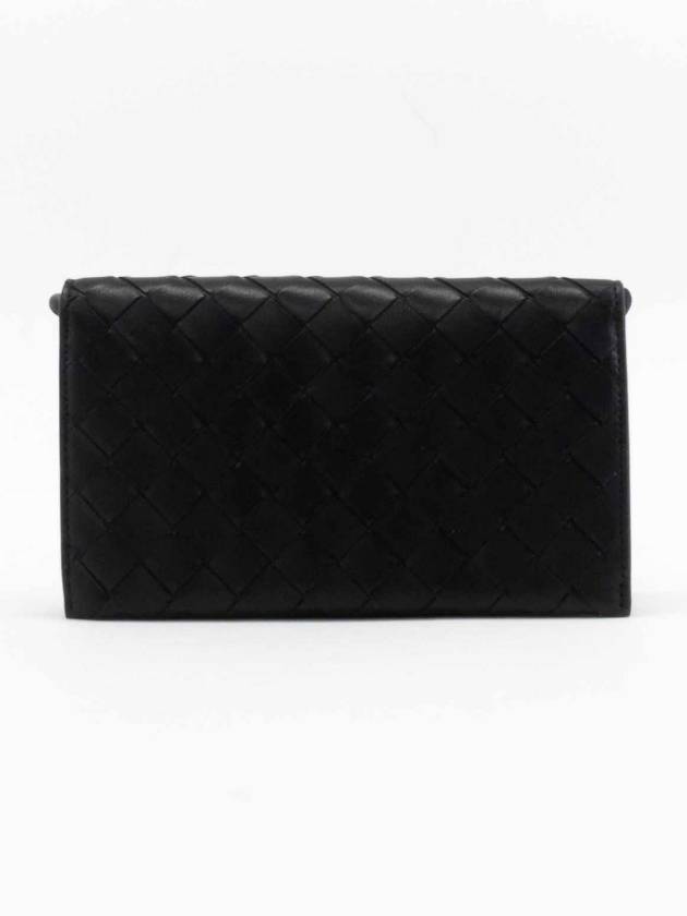 Bottega veneta Intrecciato Strap Long Wallet Black
