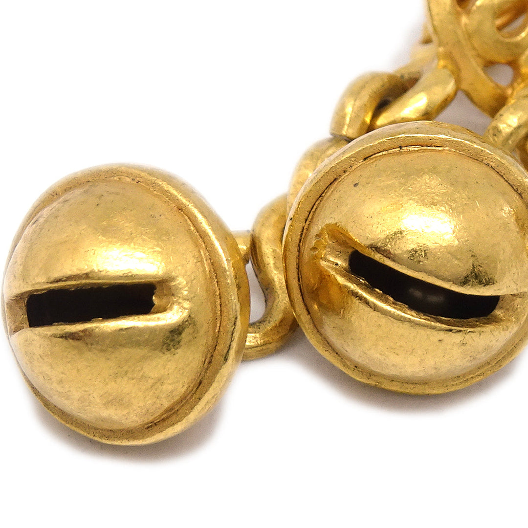Top Quality Chanel Bell Dangle Earrings Clip-On Gold 95P