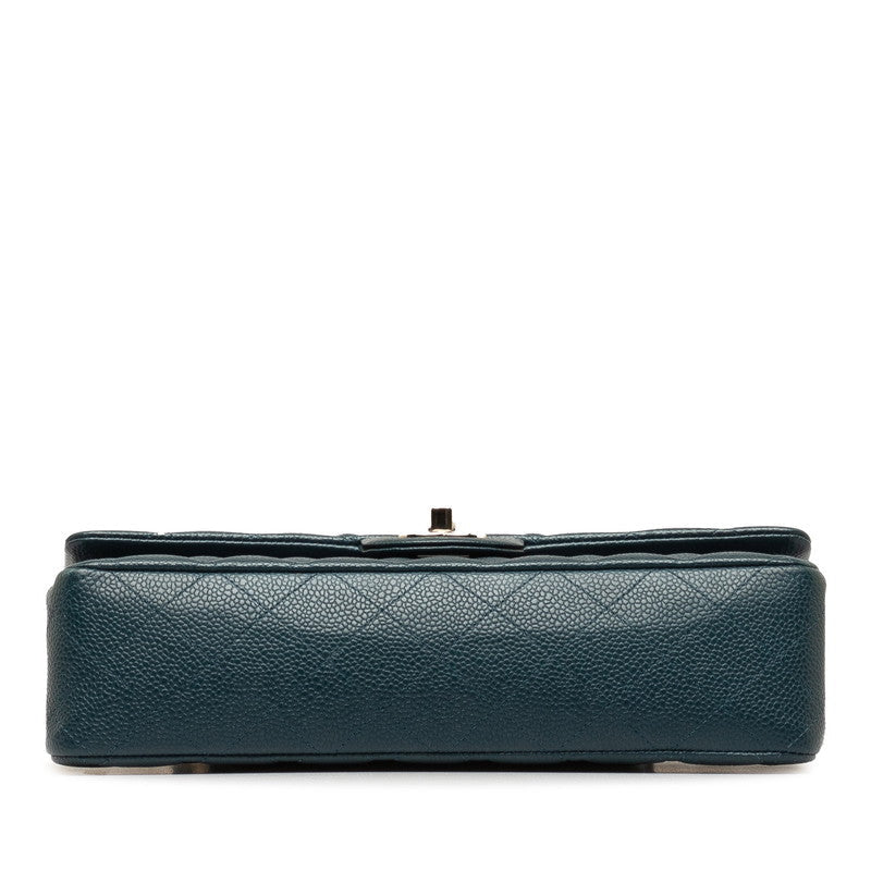 Top Quality Chanel Mattrase 25 Coco Double Flap Chain Shoulder Bag Blue Silver Caviar S  CHANEL