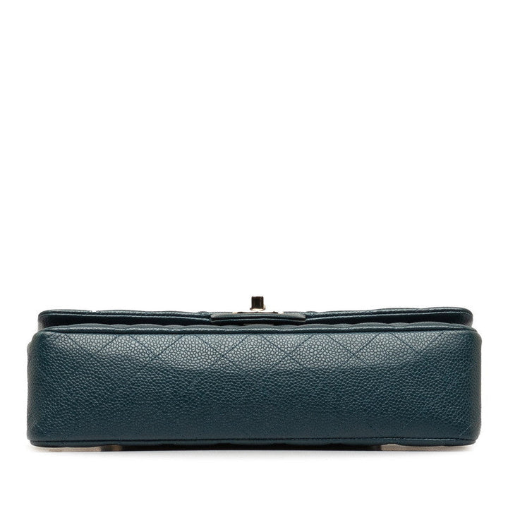 Top Quality Chanel Mattrase 25 Coco Double Flap Chain Shoulder Bag Blue Silver Caviar S  CHANEL