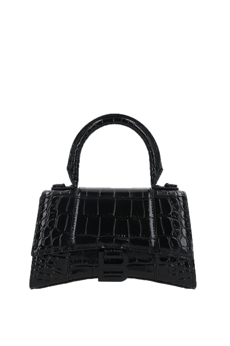 Top Quality Balenciaga Hourglass XS in Croc Embossed Leather
