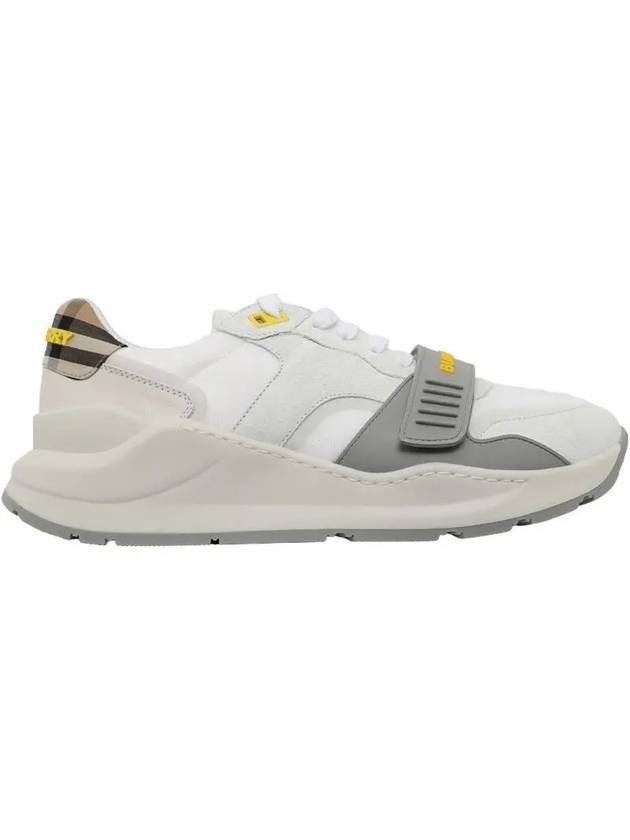 Burberry Men's Suede Vintage Check Velcro Low Top Sneakers White
