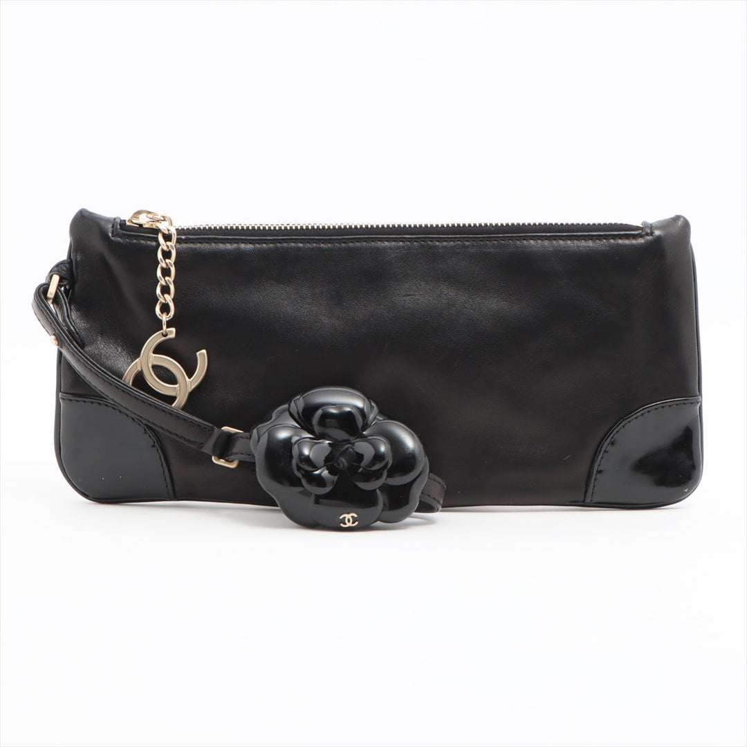 Top Quality Chanel Camelia kin Porch Black Gold  8th Floor