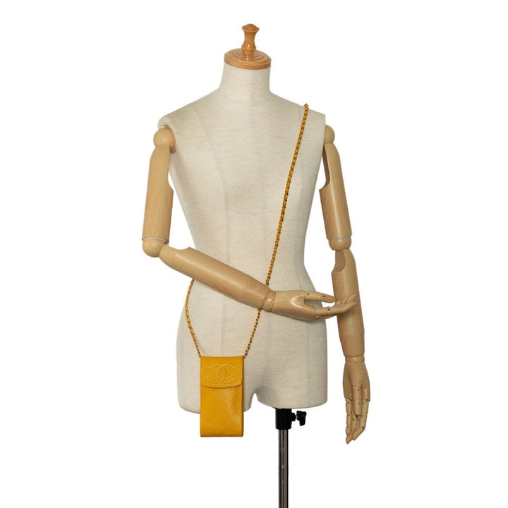 Top Quality Chanel Cocomark Mini Pocket  Chain Shoulder Bag Yellow Caviar Skin  CHANEL