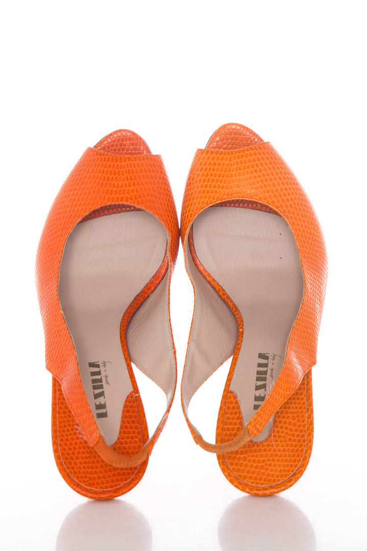 Le Silla Orange Platform Heels SZ 39.5