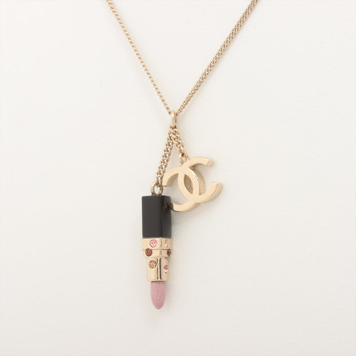 Top Quality Chanel Coco 08A Necklace GP  Linestone G √ó Pink Lip Rose Motif