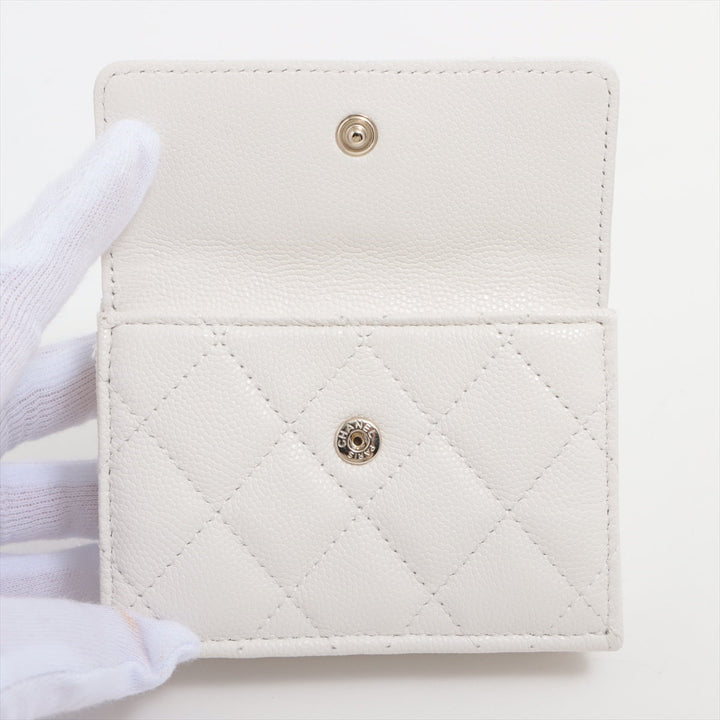 Top Quality Chanel Matrasse Caviar S Compact Wallet White Gold  Random
