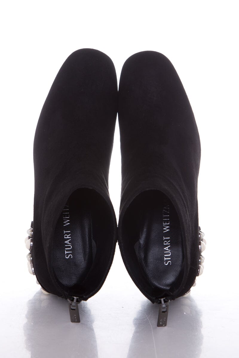 Stuart Weitzman Black Suede & Pearl Bacari Boots SZ 5.5