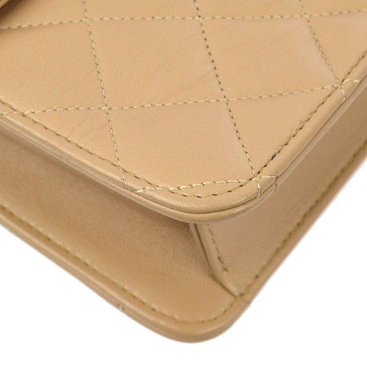 Top Quality Chanel * Beige Lambskin 2way Handbag