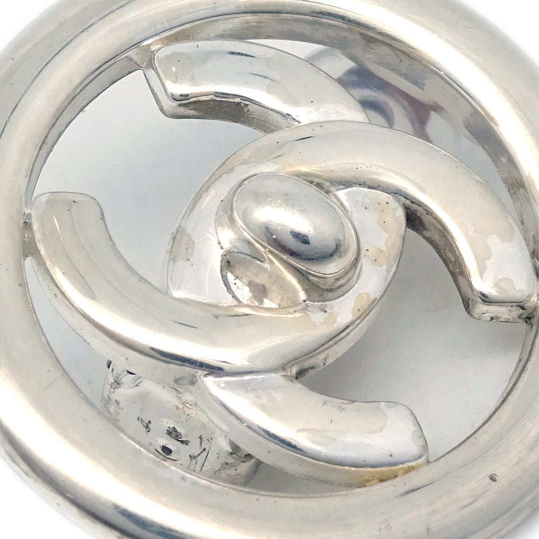 Top Quality Chanel Turnlock Earrings Clip-On Silver 97P