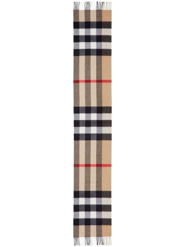 Burberry Check Fringe Cashmere Muffler