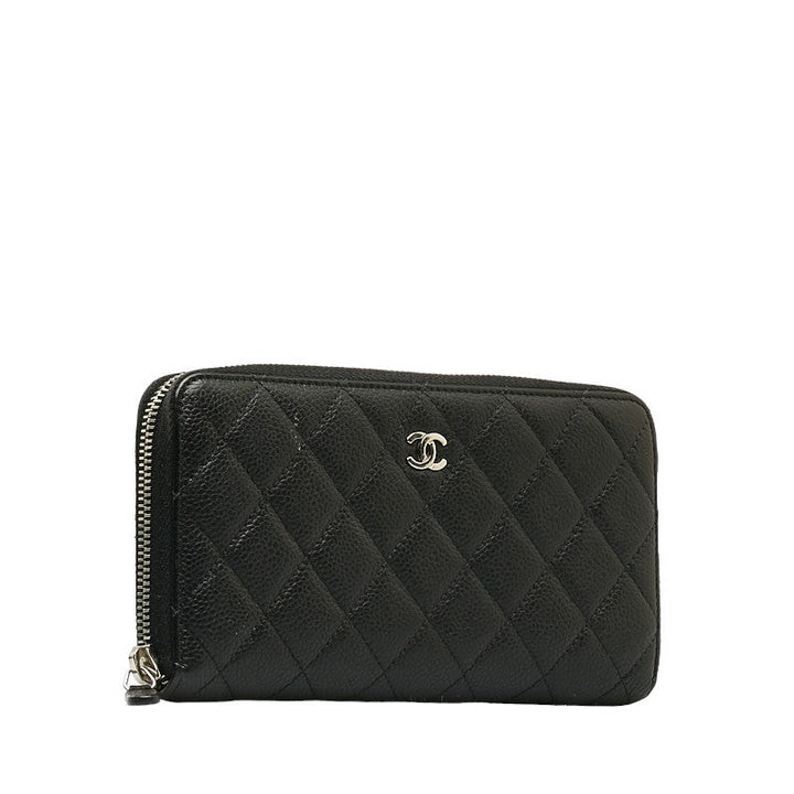 Top Quality Chanel Matrases Coco Round Long Wallet Black Caviar S  Chanel