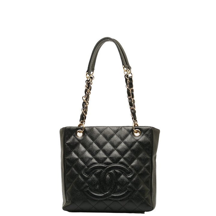 Top Quality Chanel Mattress PT Tott Cocomark Chain Shoulder Bag Black Gold  Caviar S  CHANEL