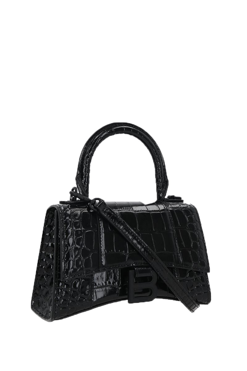 Top Quality Balenciaga Hourglass XS in Croc Embossed Leather