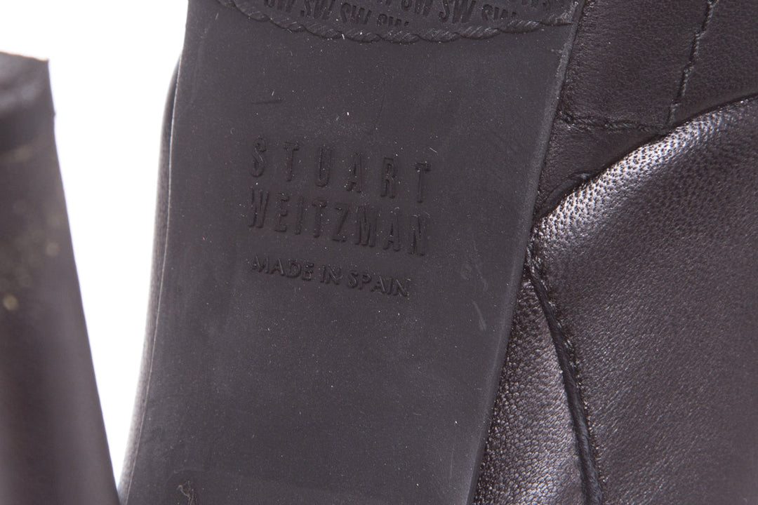 Stuart Weitzman Black Platform Chain Detail Booties SZ 6