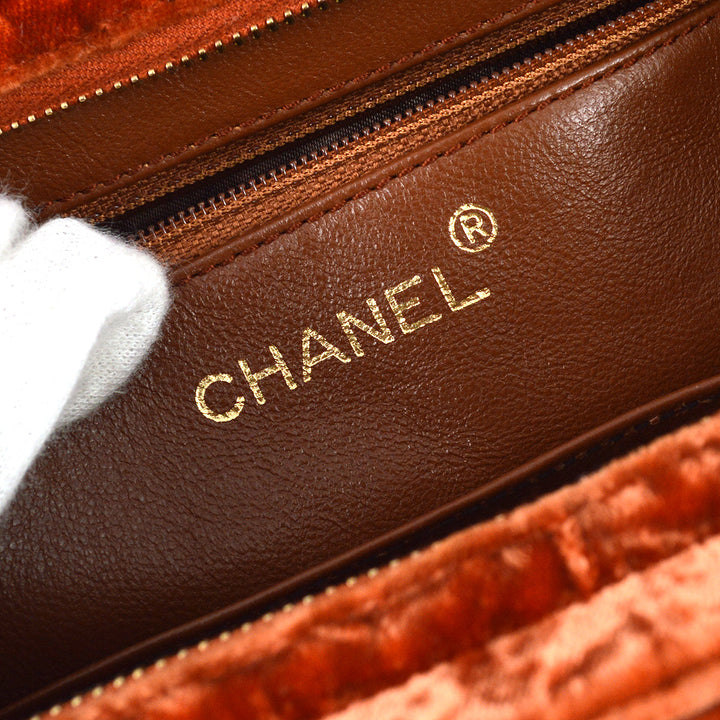 Top Quality Chanel 1997-1999 Brown Velvet Handbag