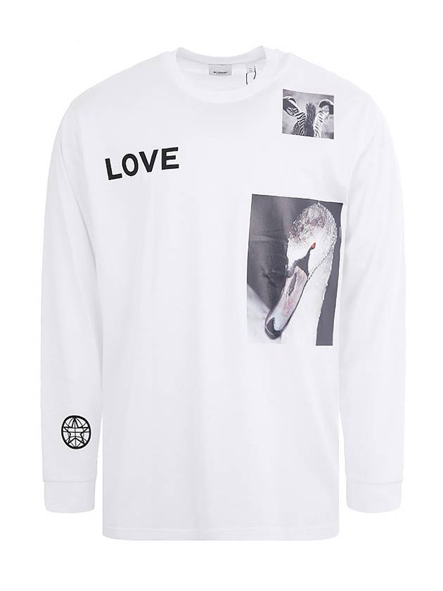 Burberry Men's Alphabet Print Long Sleeve T-Shirt White