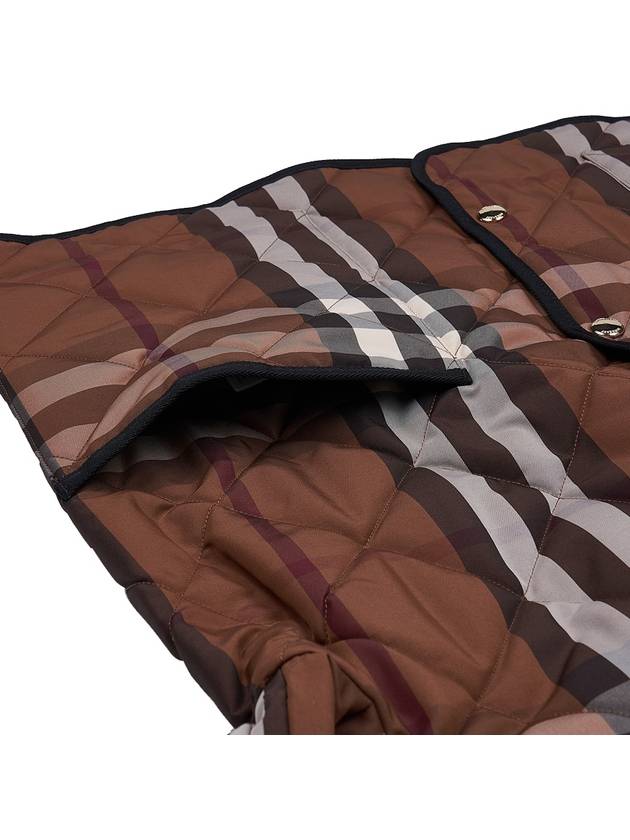 Burberry WoMen's Check Diamond Quilted Jacket Brown