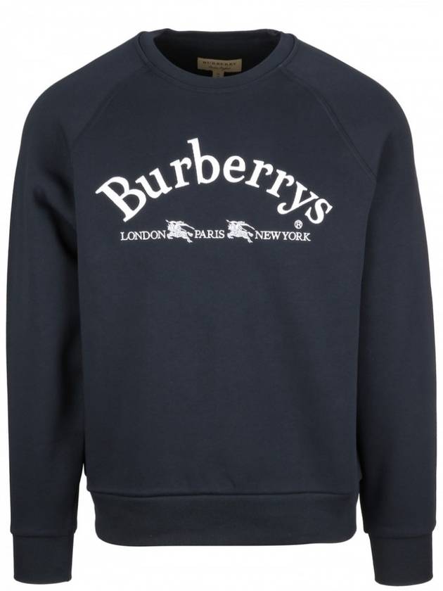 Burberry Embroidered Logo Casual Sweatshirt Navy