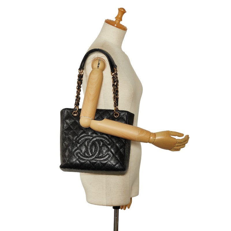 Top Quality Chanel Mattress PT Tott Cocomark Chain Shoulder Bag Black Gold  Caviar S  CHANEL