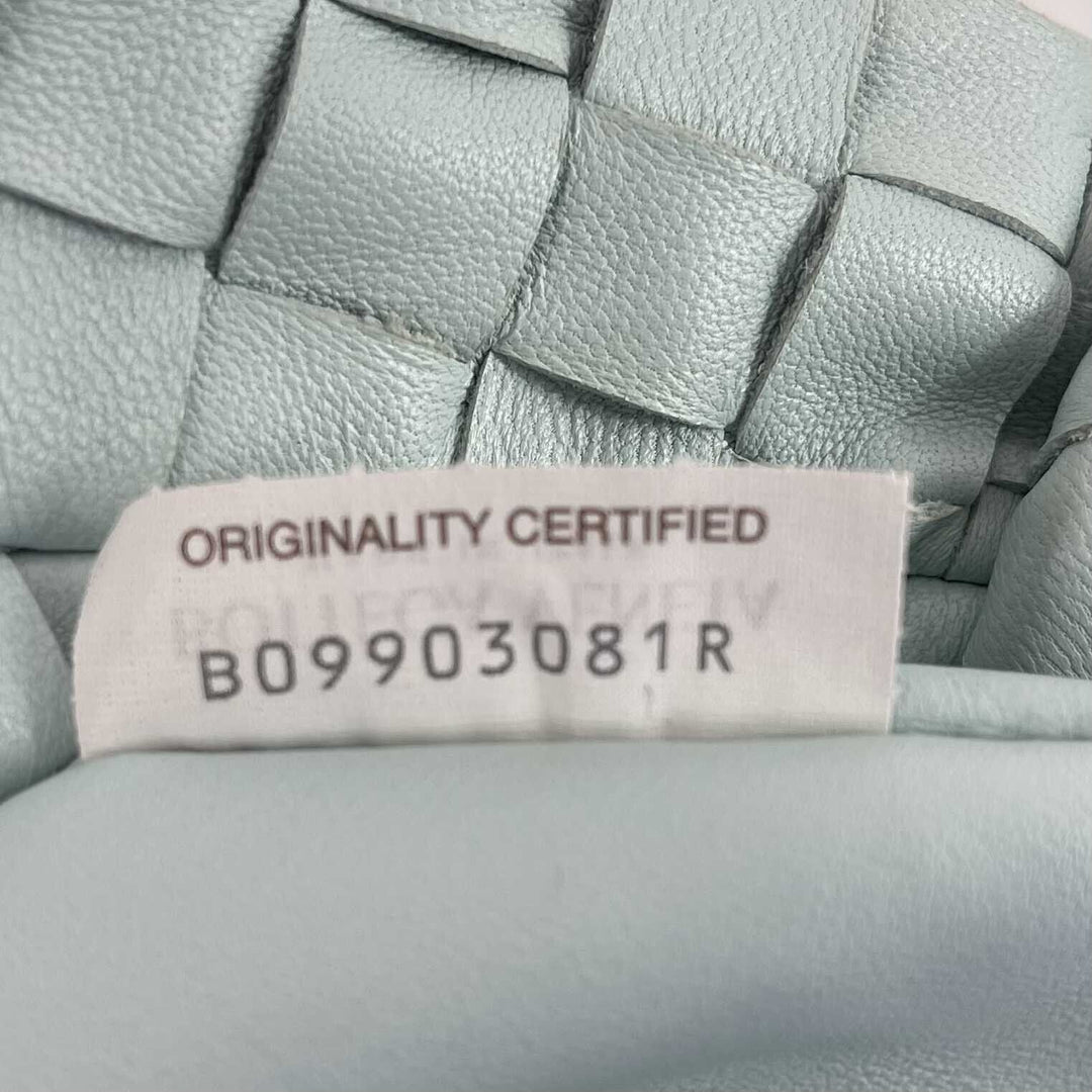 Bottega veneta - Mini Jodie Knotted Leather Washed Teal Blue Teen - Brand New